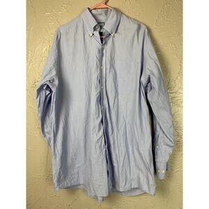 Tommy Hilfiger Ithaca Dress Shirt Blue Button Up Down Long Sleeve Mens Size 16.5